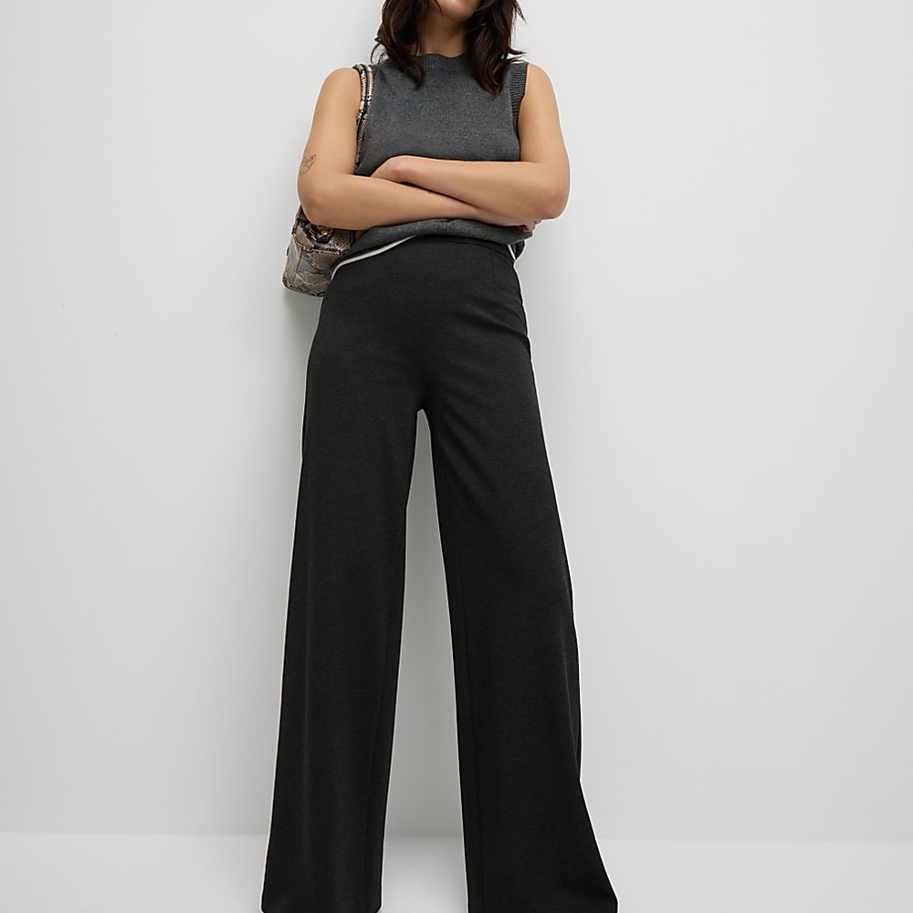 🇬🇧Marks & Spencer Charcoal Wide-Leg Pants